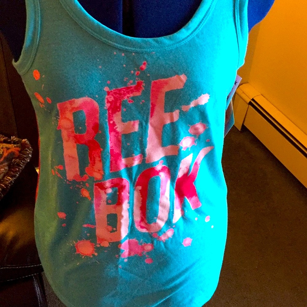 Reebok slim tank blue and pink New with tags